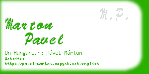 marton pavel business card
