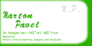 marton pavel business card